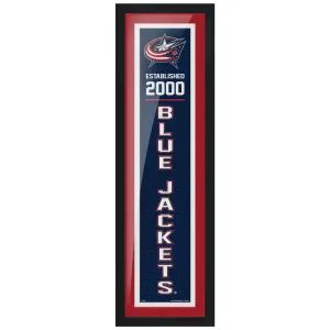 Columbus Blue Jackets 6x22 Established Framed Sign