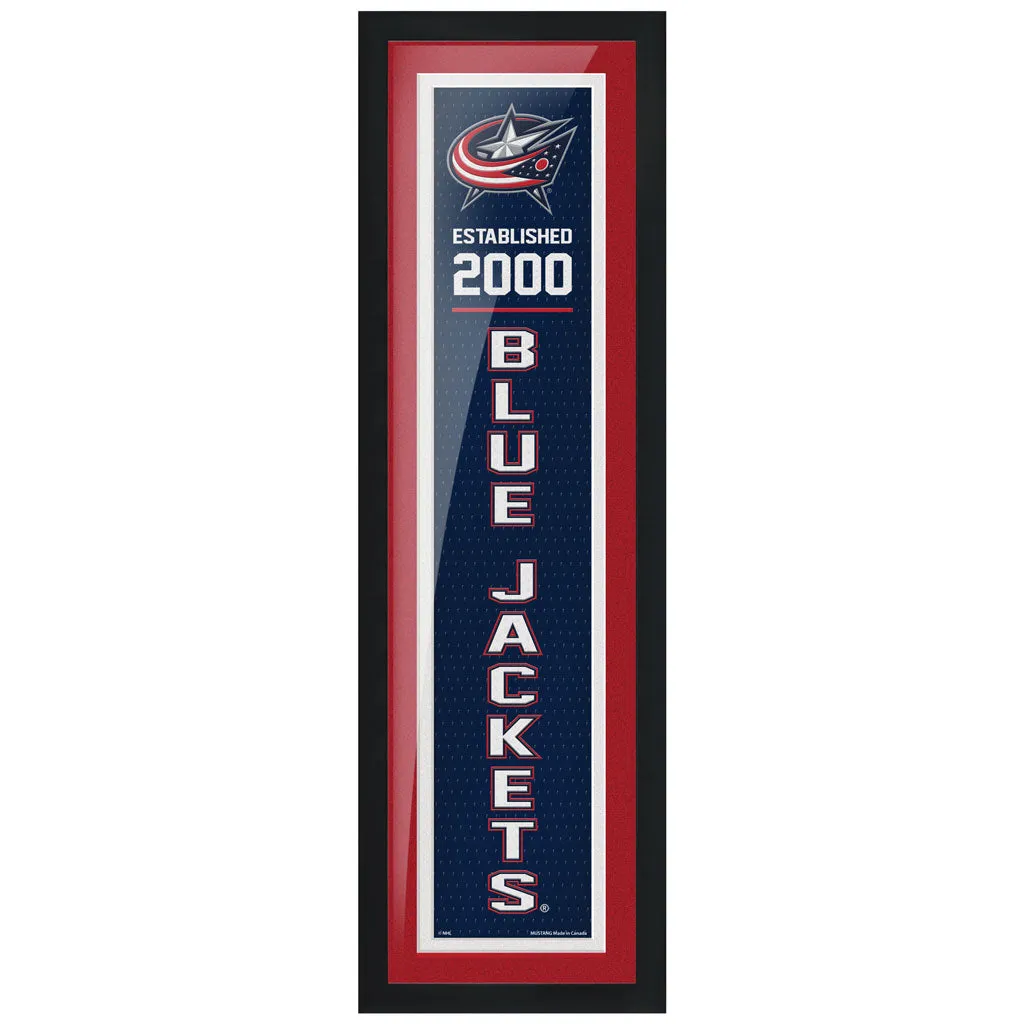 Columbus Blue Jackets 6x22 Established Framed Sign