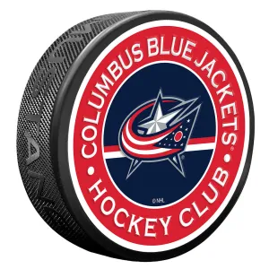 Columbus Blue Jackets Puck - Textured Stripe
