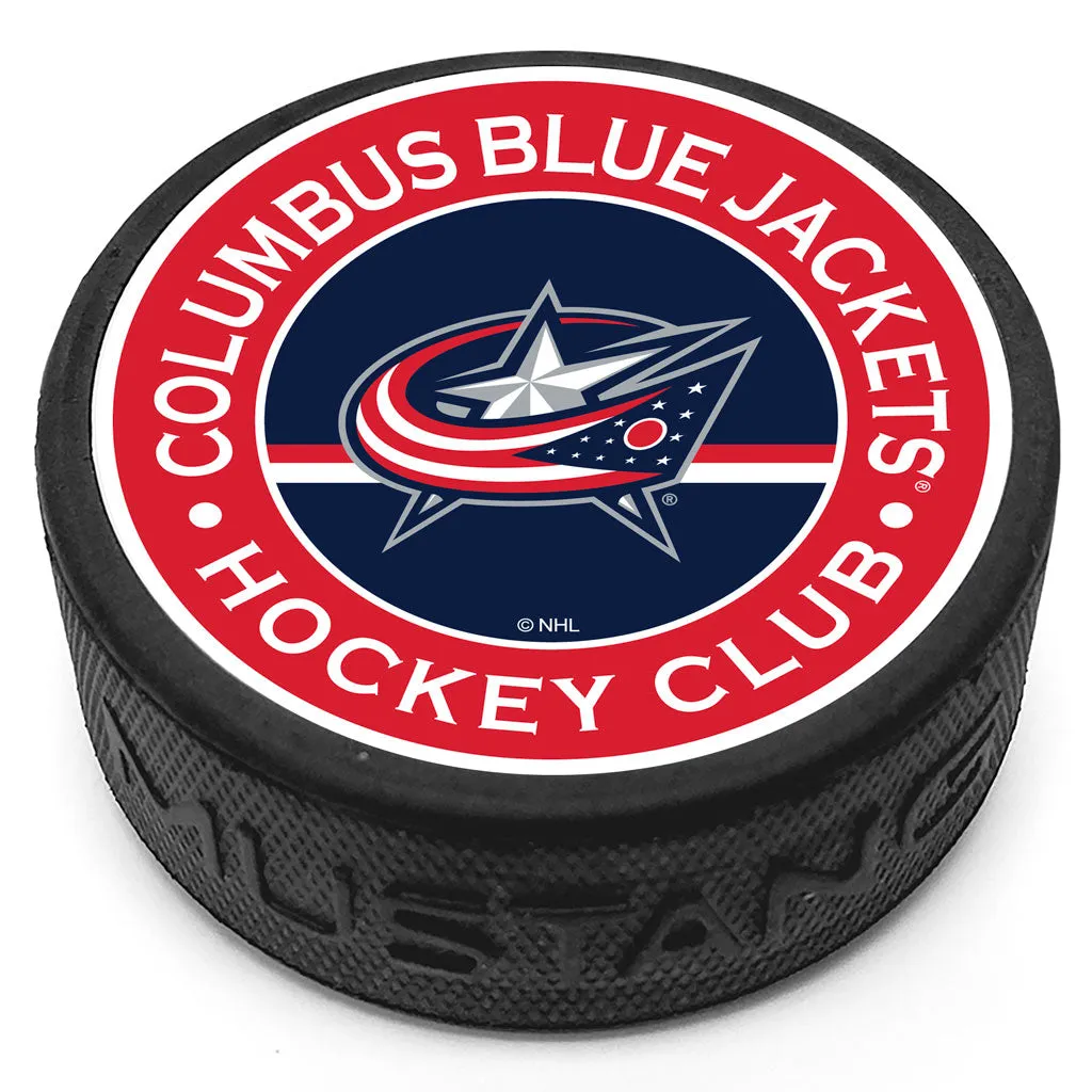 Columbus Blue Jackets Puck - Textured Stripe