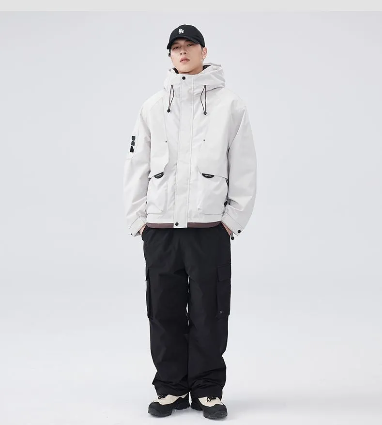 Comfortable Relaxed-Fit Hooded Field Trucker Jacket with Patchwork Design
