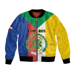 Comoros Coat Of Arms Flag Style Bomber Jacket LT15