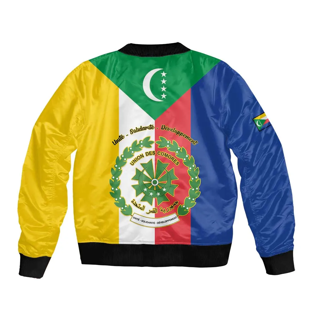 Comoros Coat Of Arms Flag Style Bomber Jacket LT15