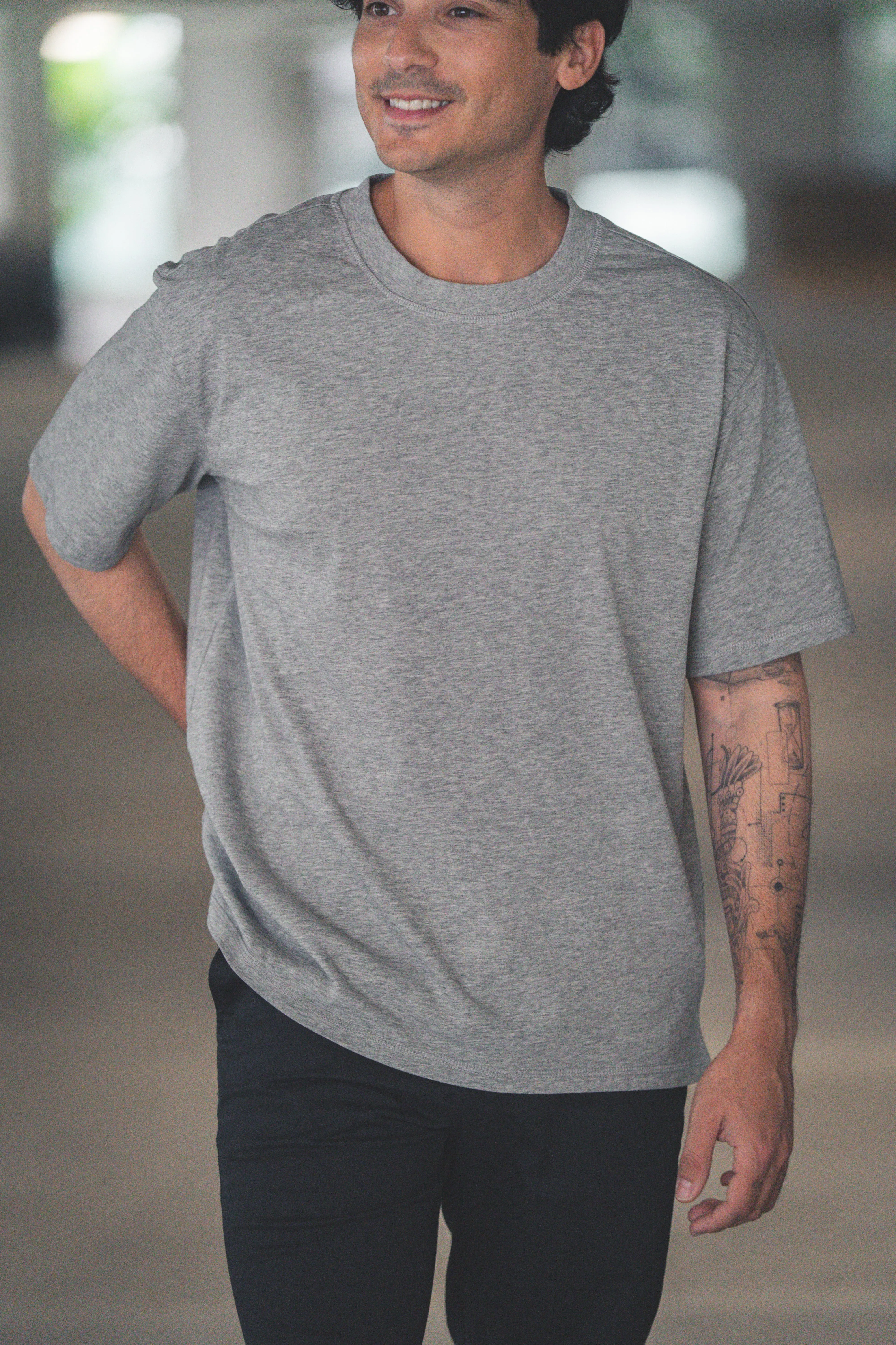 Core T-Shirt Loose Fit Heather Gray