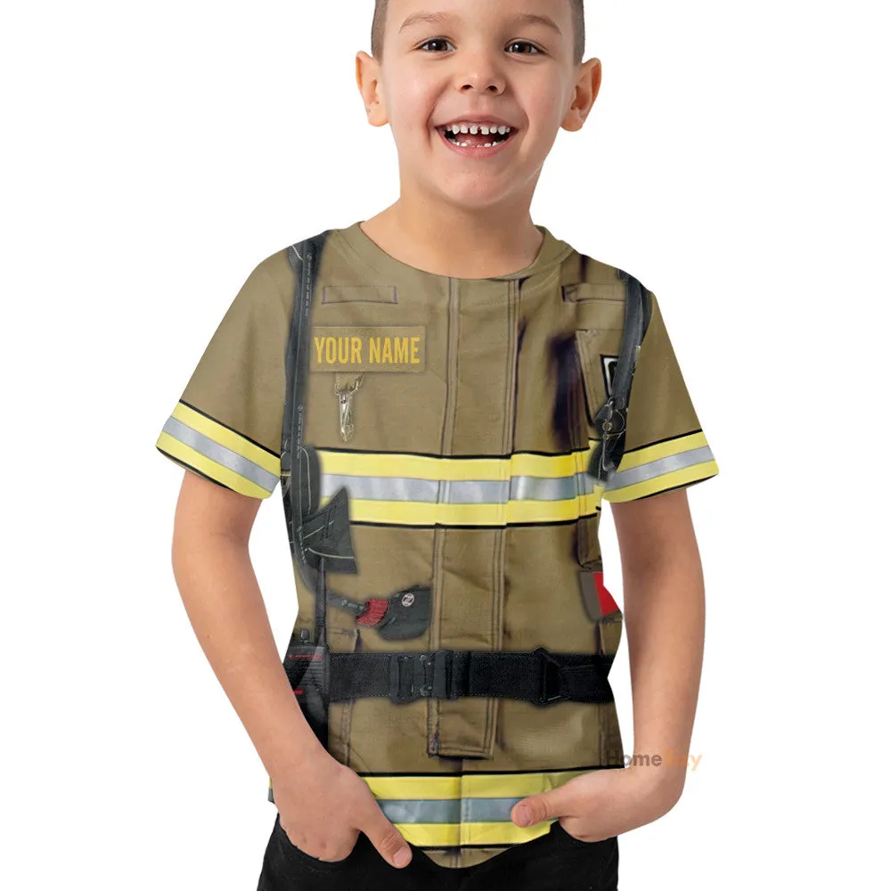 Cosplay Firefighter Custom Kid Tshirt QT210423Hg
