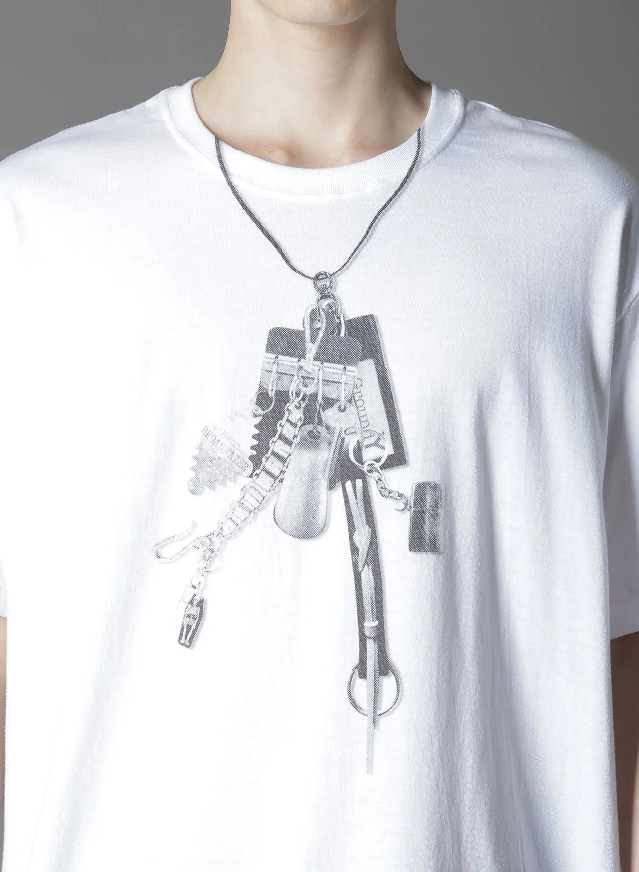 COTTON JERSEY TROMPE-L'OEIL PASSCASE T-SHIRT