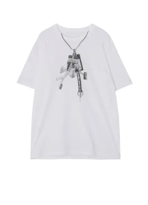 COTTON JERSEY TROMPE-L'OEIL PASSCASE T-SHIRT