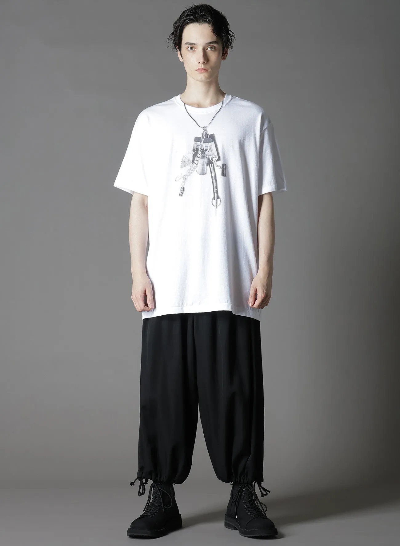 COTTON JERSEY TROMPE-L'OEIL PASSCASE T-SHIRT
