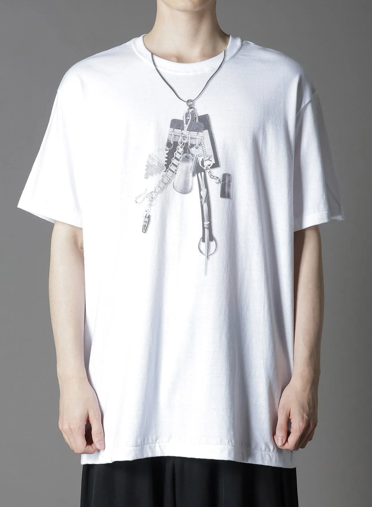 COTTON JERSEY TROMPE-L'OEIL PASSCASE T-SHIRT