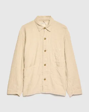 Cotton Linen Tusser Coverall in Beige