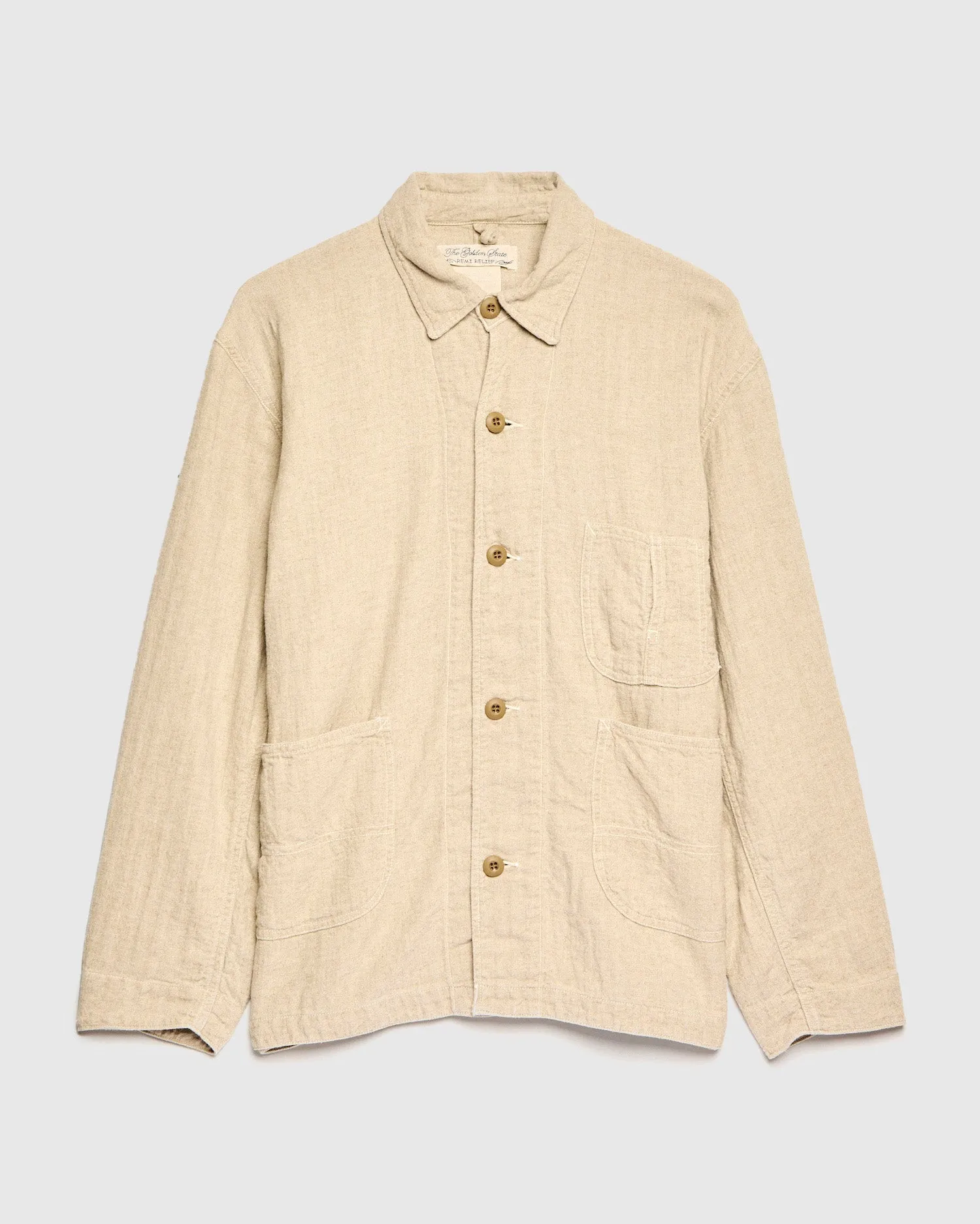 Cotton Linen Tusser Coverall in Beige
