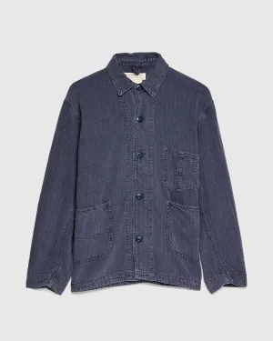 Cotton Linen Tusser Coverall in Navy