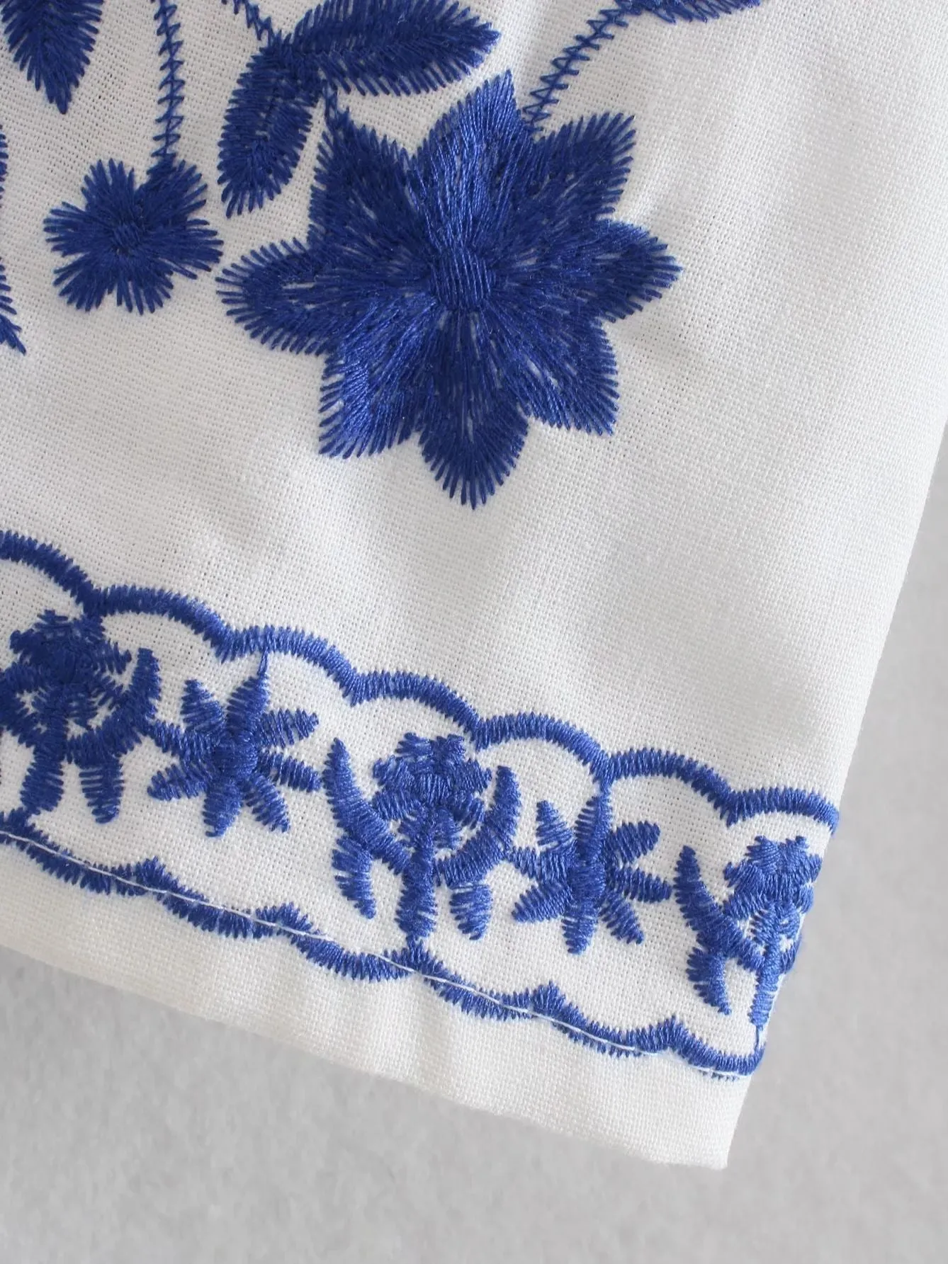 Cotton Loose Women Embroidered Cardigan Shirts