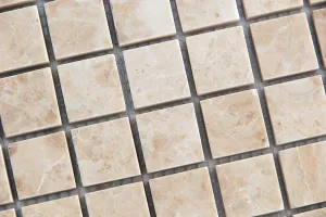 Crema Cappuccino Marble 1 X 1 Polished Mosaic Tiles - Premium Quality (SAMPLE)