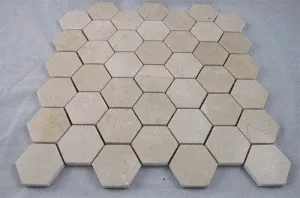 Crema Marfil 2" Polished HEXAGON Marble Mosaic Tiles