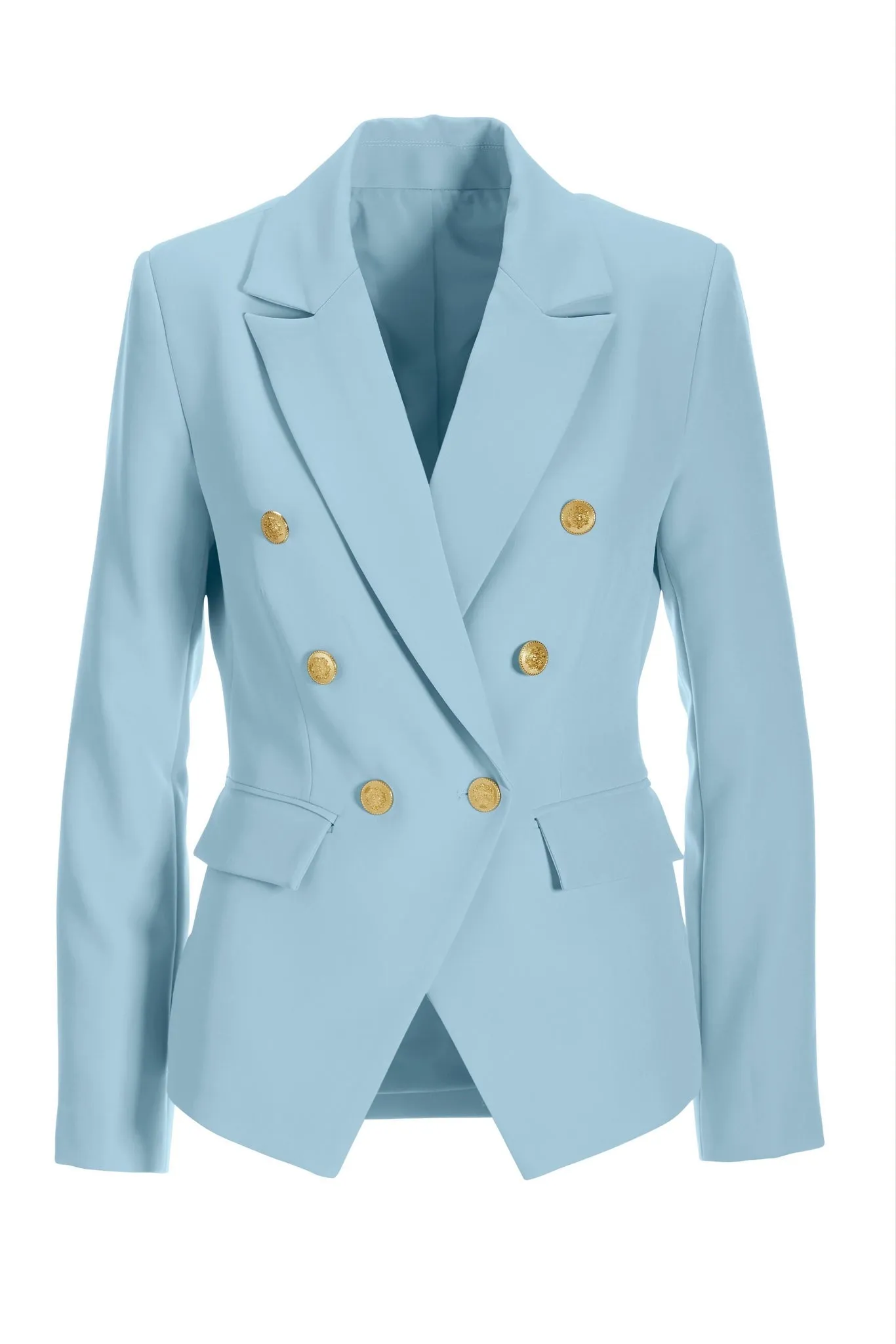 Crepe Double Breasted Blazer Airy Blue