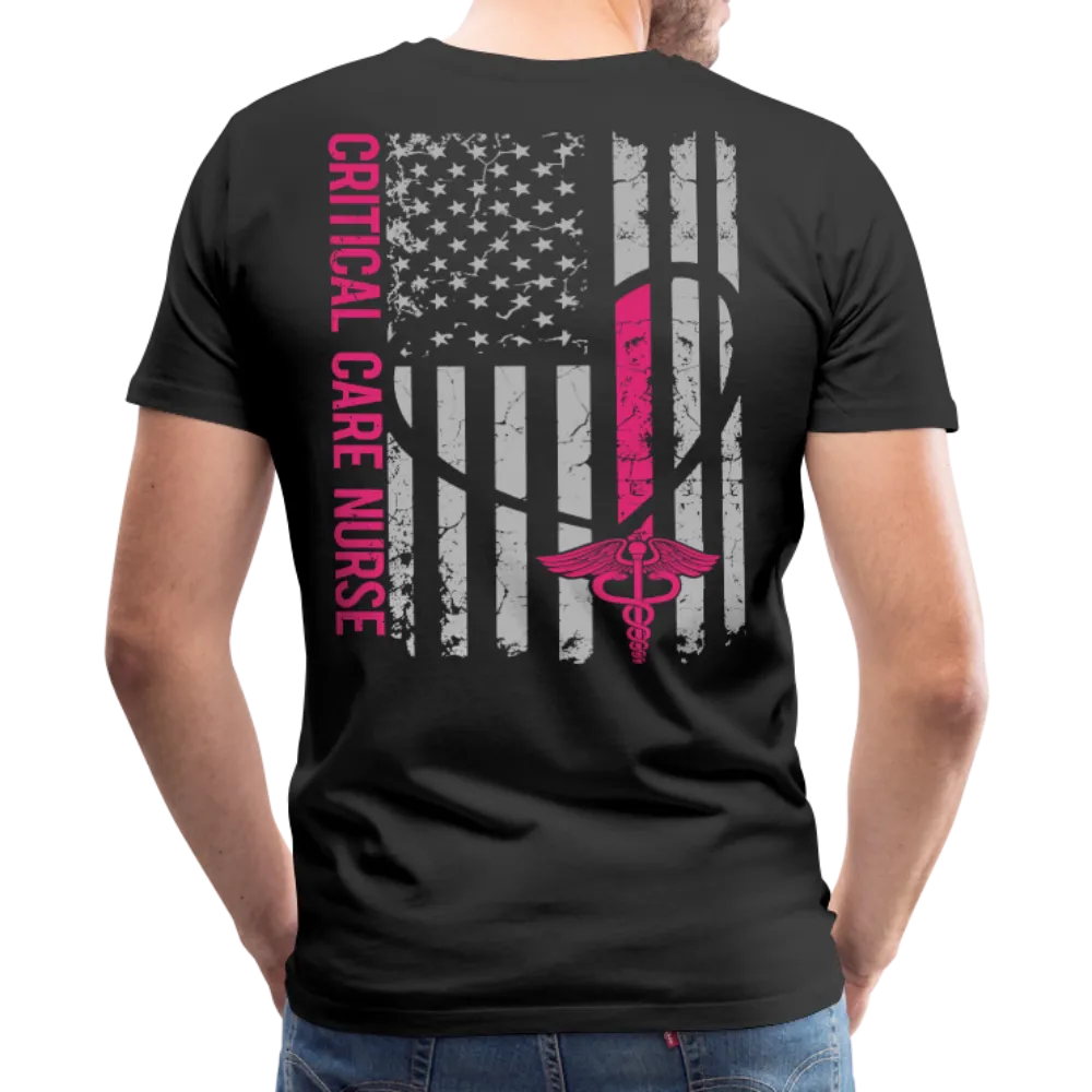 Critical Card Nurse Flag back RN Front Men's Premium T-Shirt