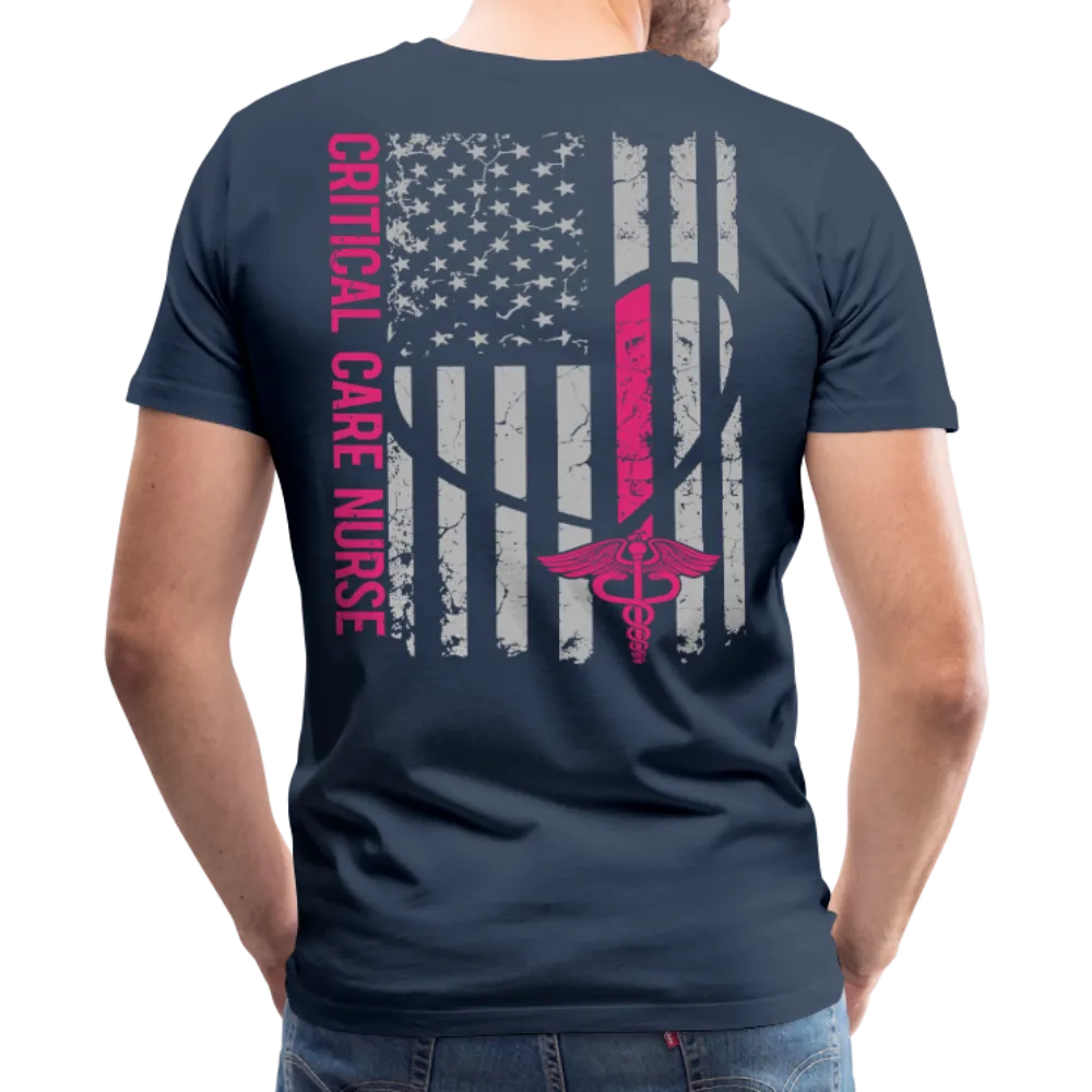 Critical Card Nurse Flag back RN Front Men's Premium T-Shirt