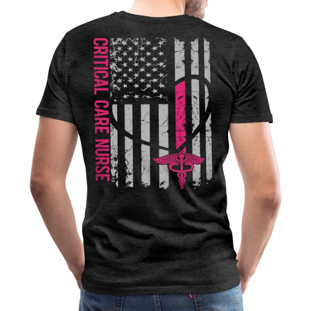 Critical Card Nurse Flag back RN Front Men's Premium T-Shirt
