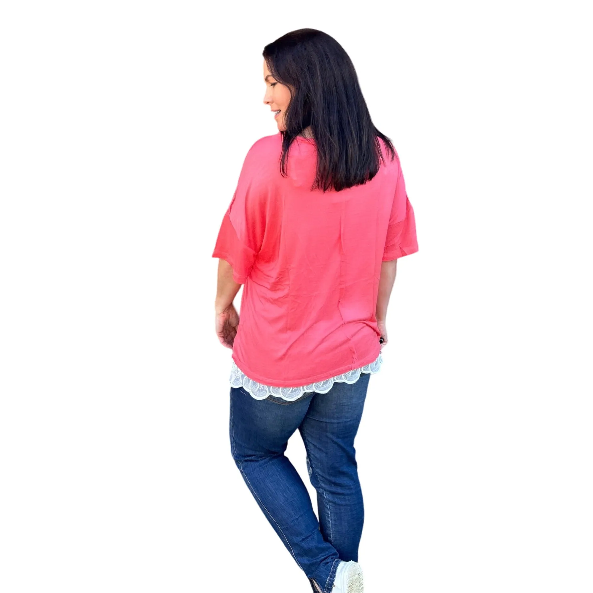 Culture Code White Crew Neck Exposed Yoke Seam Short Sleeve Boxy Top CAY1646