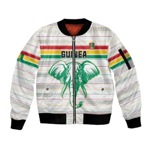 Custom Afro Guinee Football Sleeve Zip Bomber Jacket Go Syli National LT15