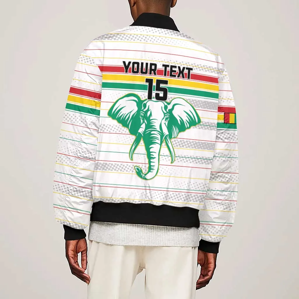Custom Afro Guinee Football Sleeve Zip Bomber Jacket Go Syli National LT15