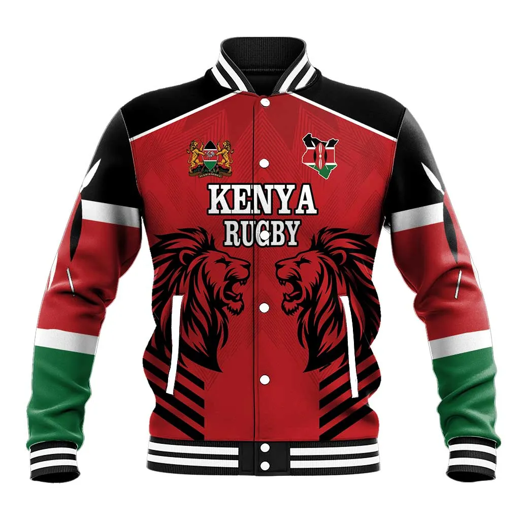 Custom Afro Kenya Rugby Baseball Jacket African Lion Head LT18