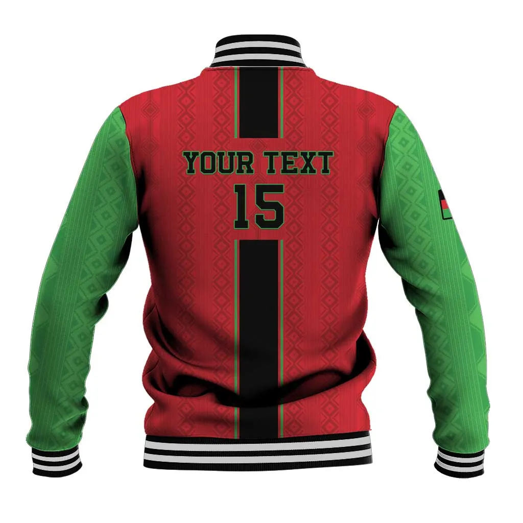 Custom Afro Malawi Football Baseball Jacket Go Champions - African Pattern LT15