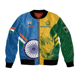 Custom India And South Africa Cricket Bomber Jacket 2024 Together Dynamic Version LT14