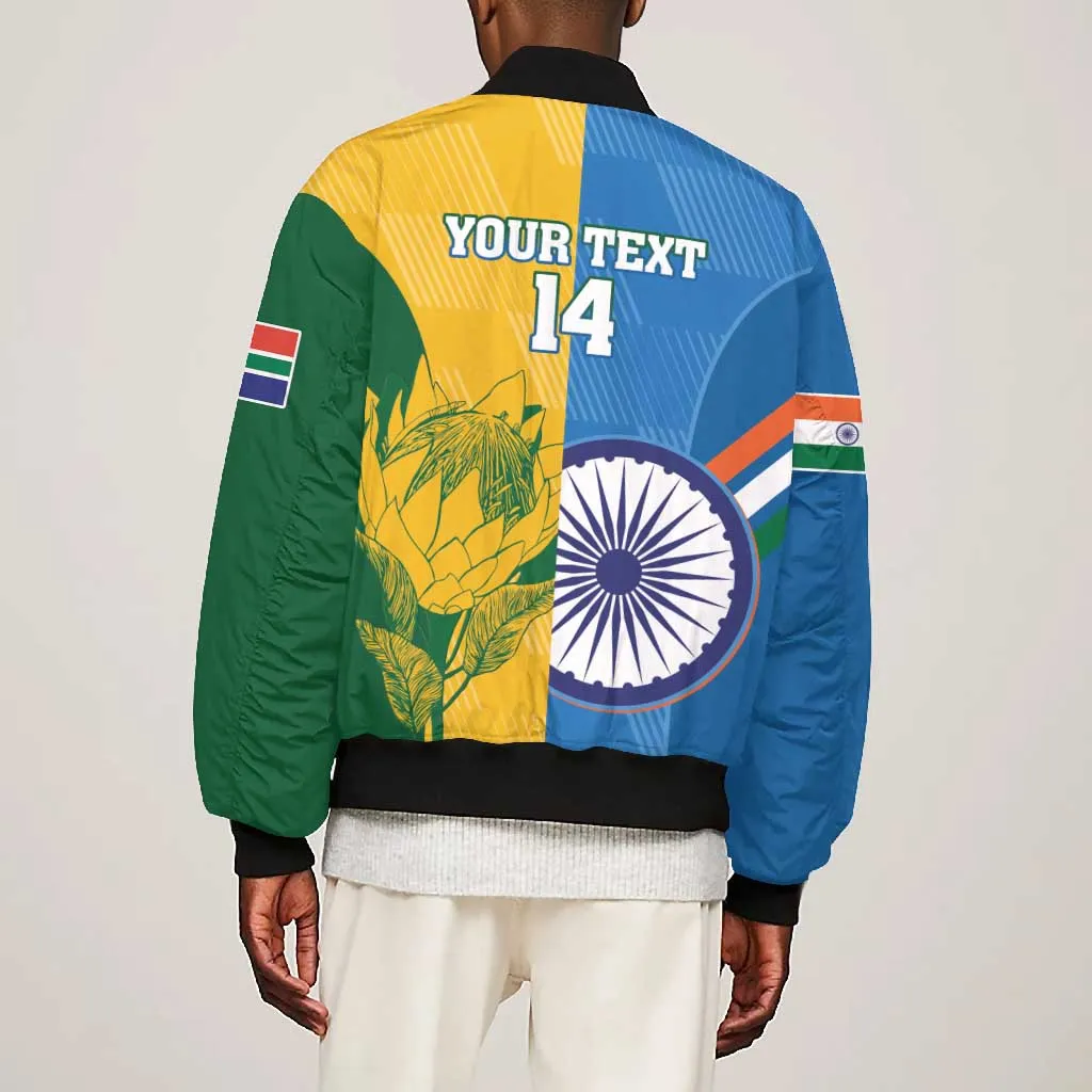 Custom India And South Africa Cricket Bomber Jacket 2024 Together Dynamic Version LT14