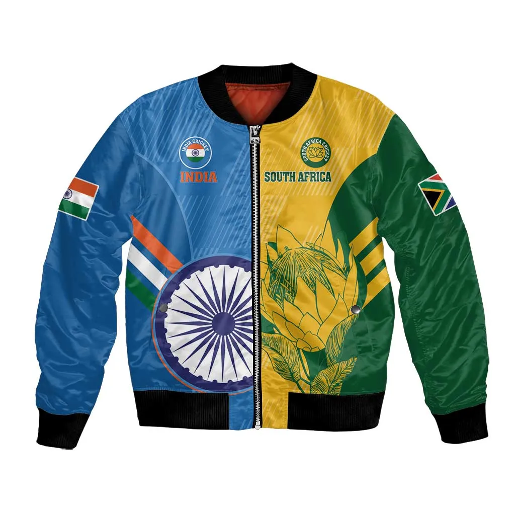 Custom India And South Africa Cricket Bomber Jacket 2024 Together Dynamic Version LT14