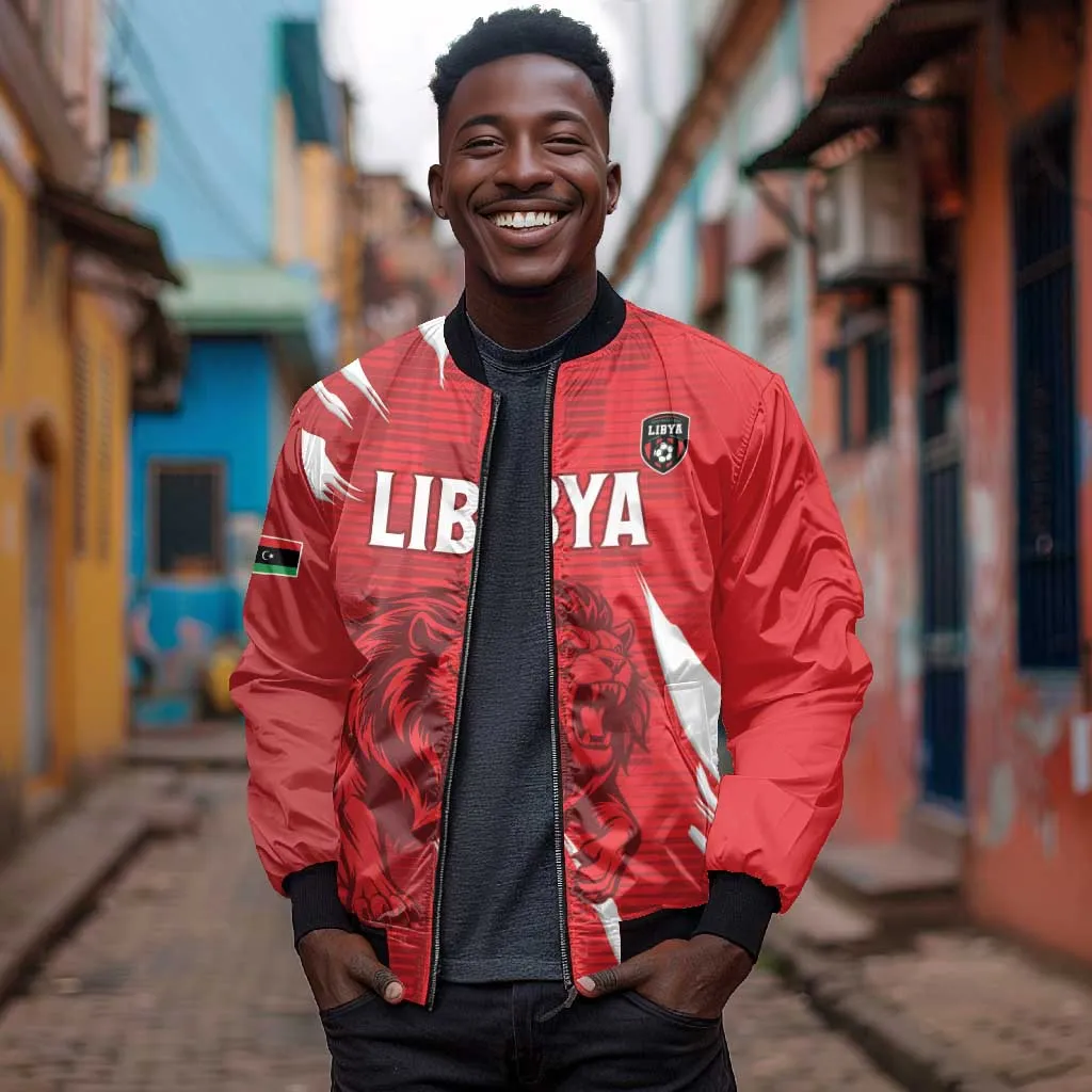 Custom Libya Football Bomber Jacket Yalla Libya LT15