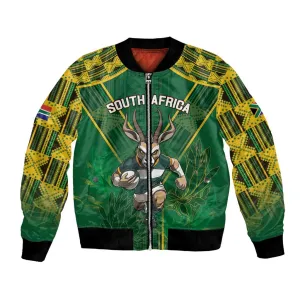 Custom South Africa Rugby 2024 Bomber Jacket Go Bokke African Pattern LT05