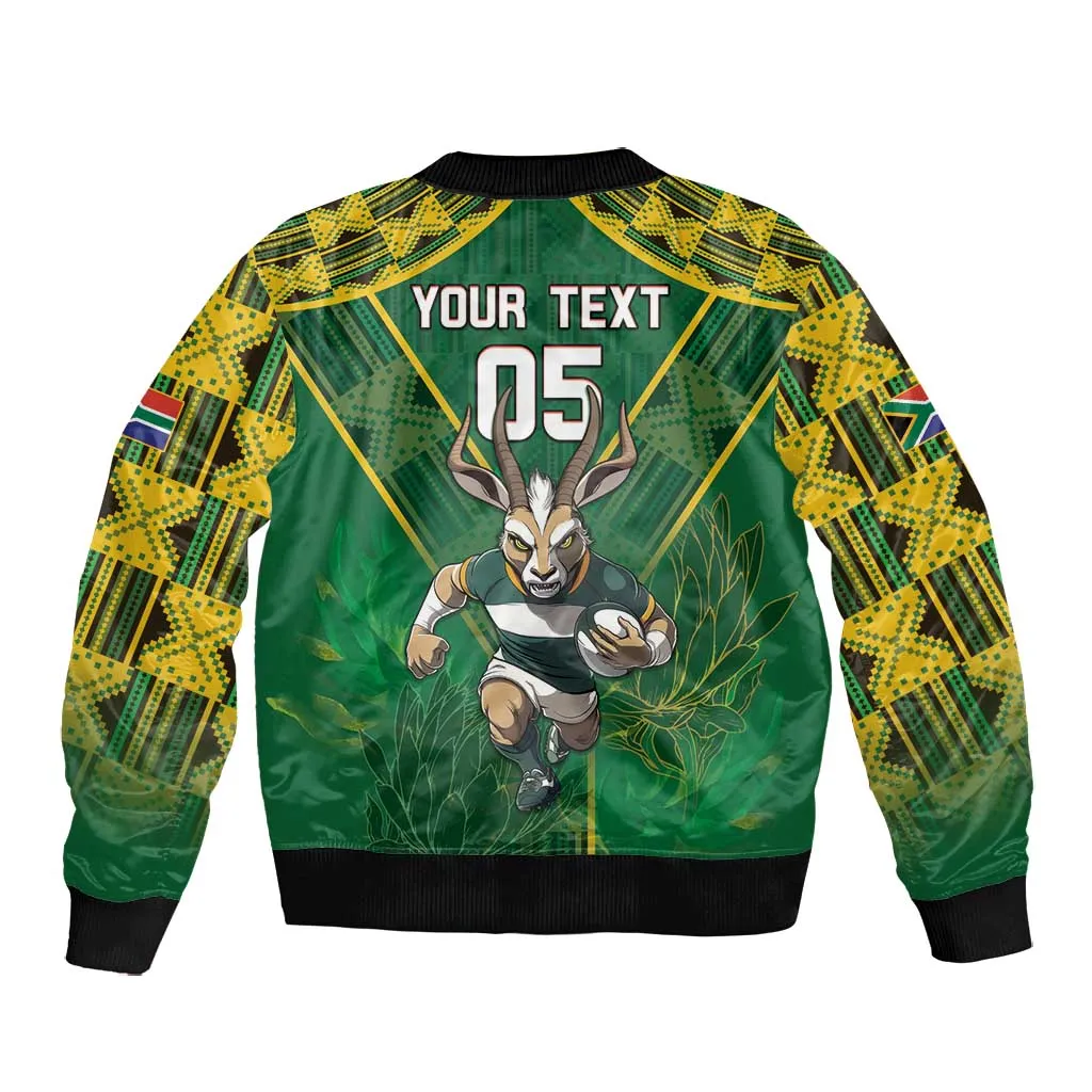 Custom South Africa Rugby 2024 Bomber Jacket Go Bokke African Pattern LT05
