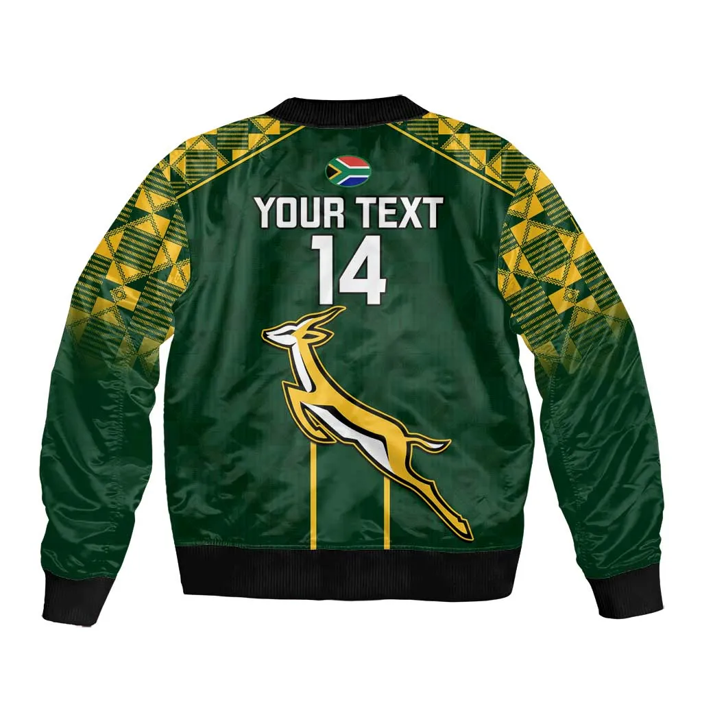 Custom South Africa Rugby Bomber Jacket Go Champions Springboks LT14