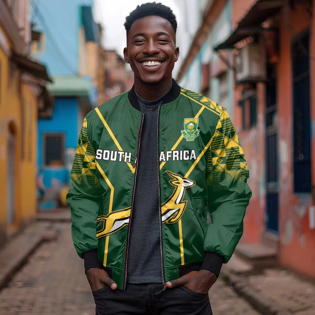 Custom South Africa Rugby Bomber Jacket Go Champions Springboks LT14