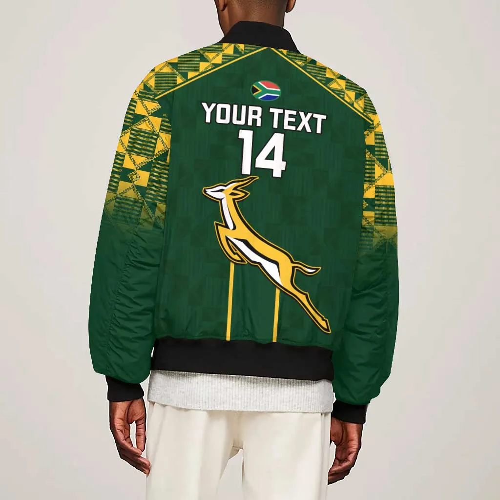 Custom South Africa Rugby Bomber Jacket Go Champions Springboks LT14