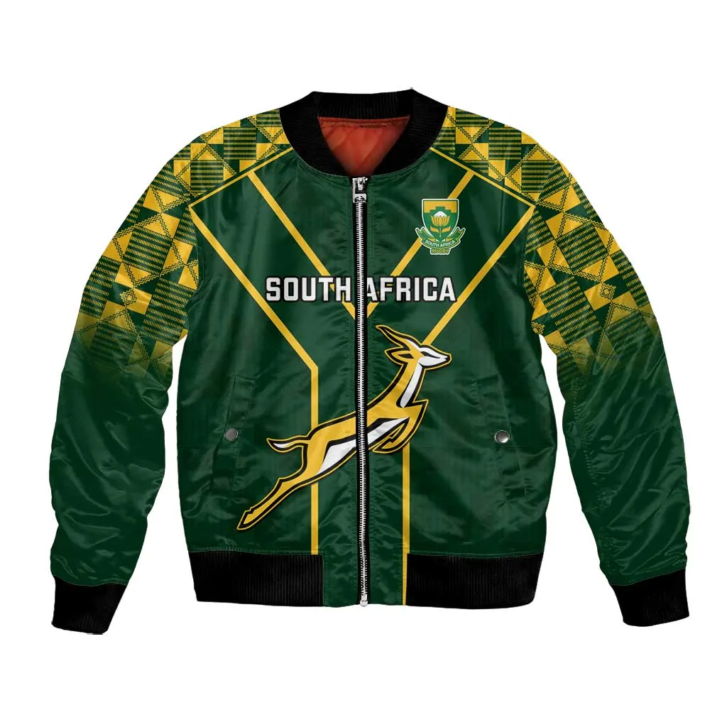 Custom South Africa Rugby Bomber Jacket Go Champions Springboks LT14