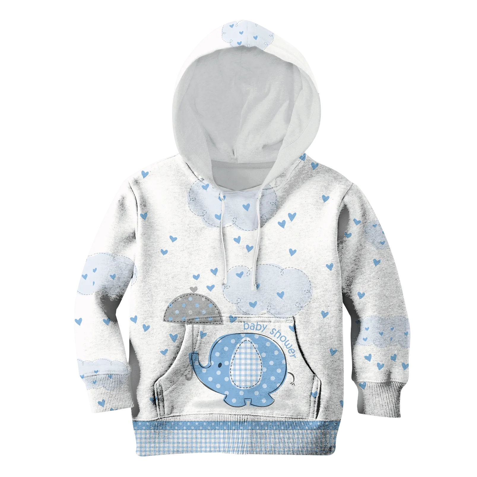 cute elephant baby shower Kid Custom Cosplay Hoodies Apparel