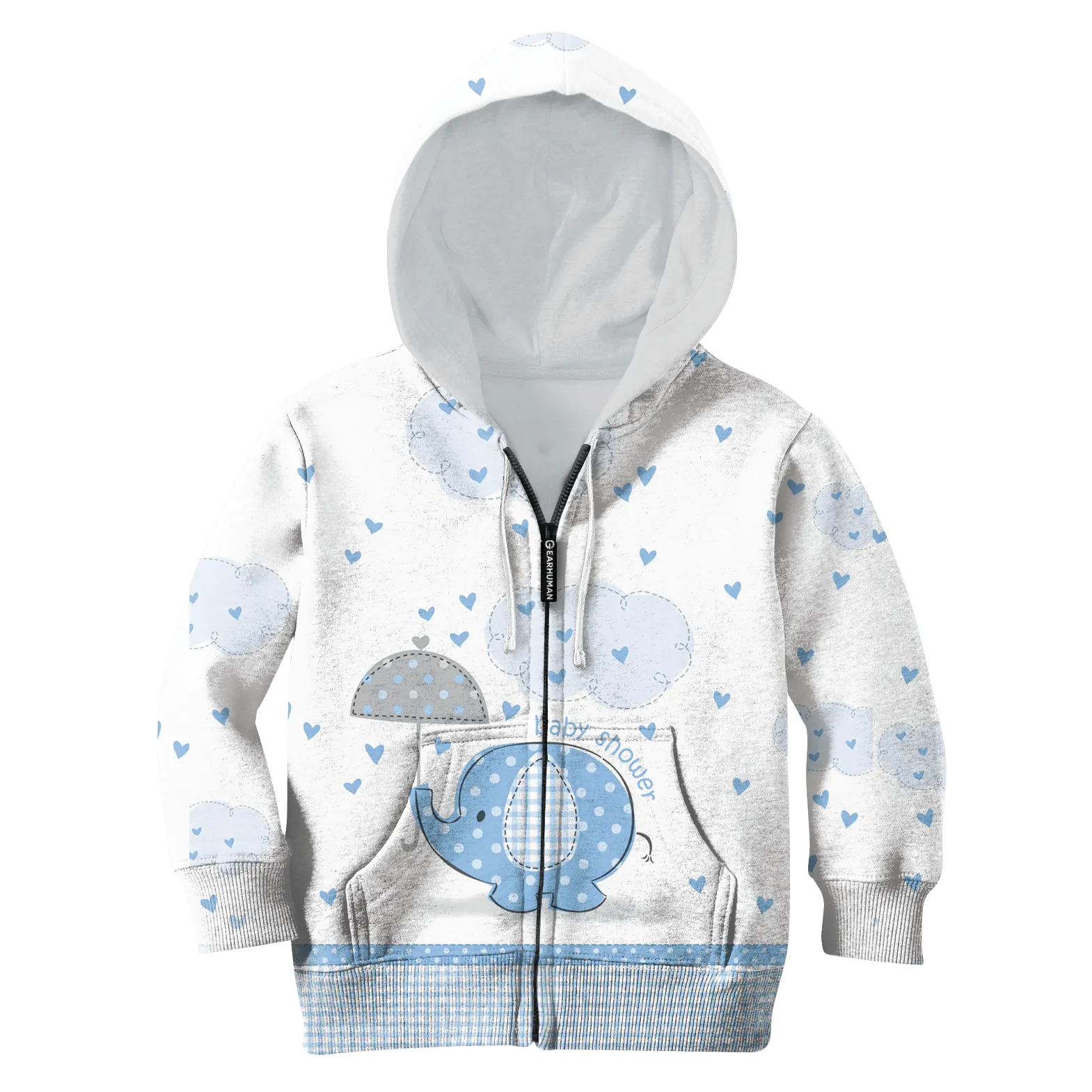 cute elephant baby shower Kid Custom Cosplay Hoodies Apparel