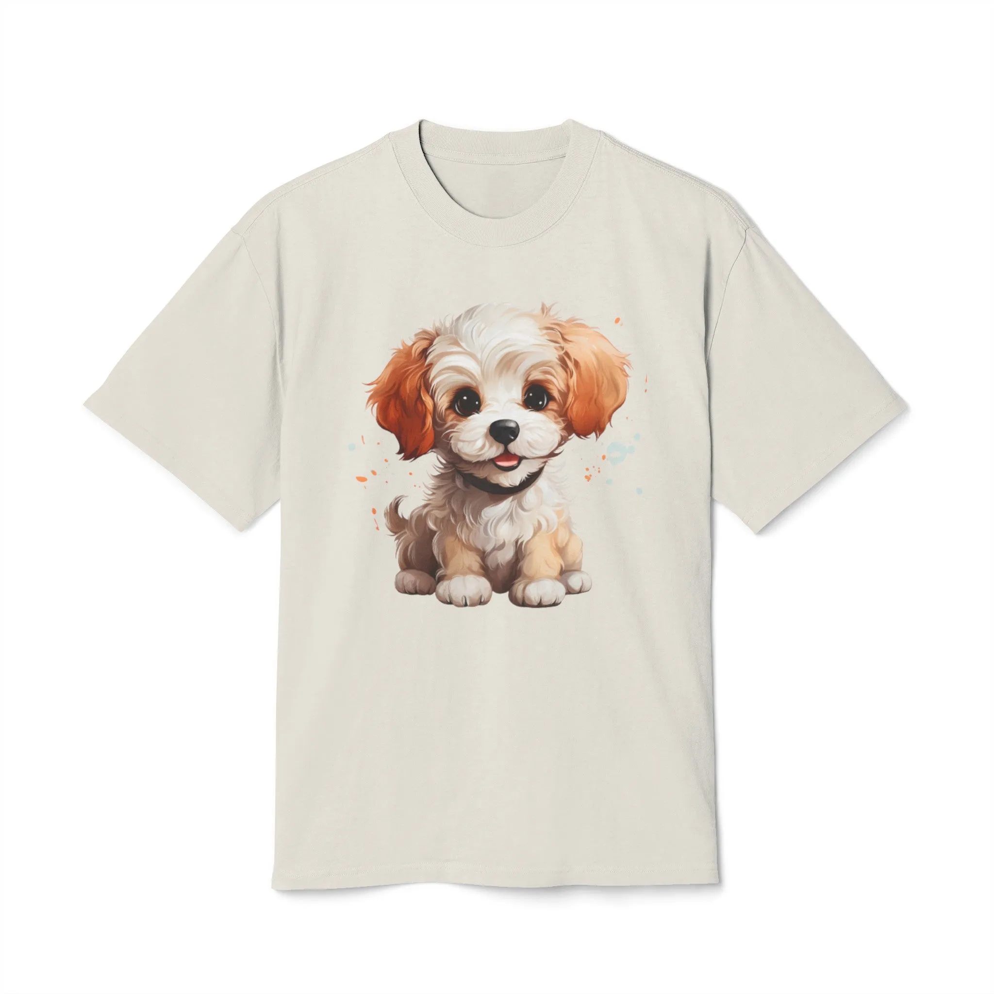 Cute Poodle Unisex Heavy Faded T Shirt