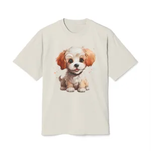Cute Poodle Unisex Heavy Faded T Shirt