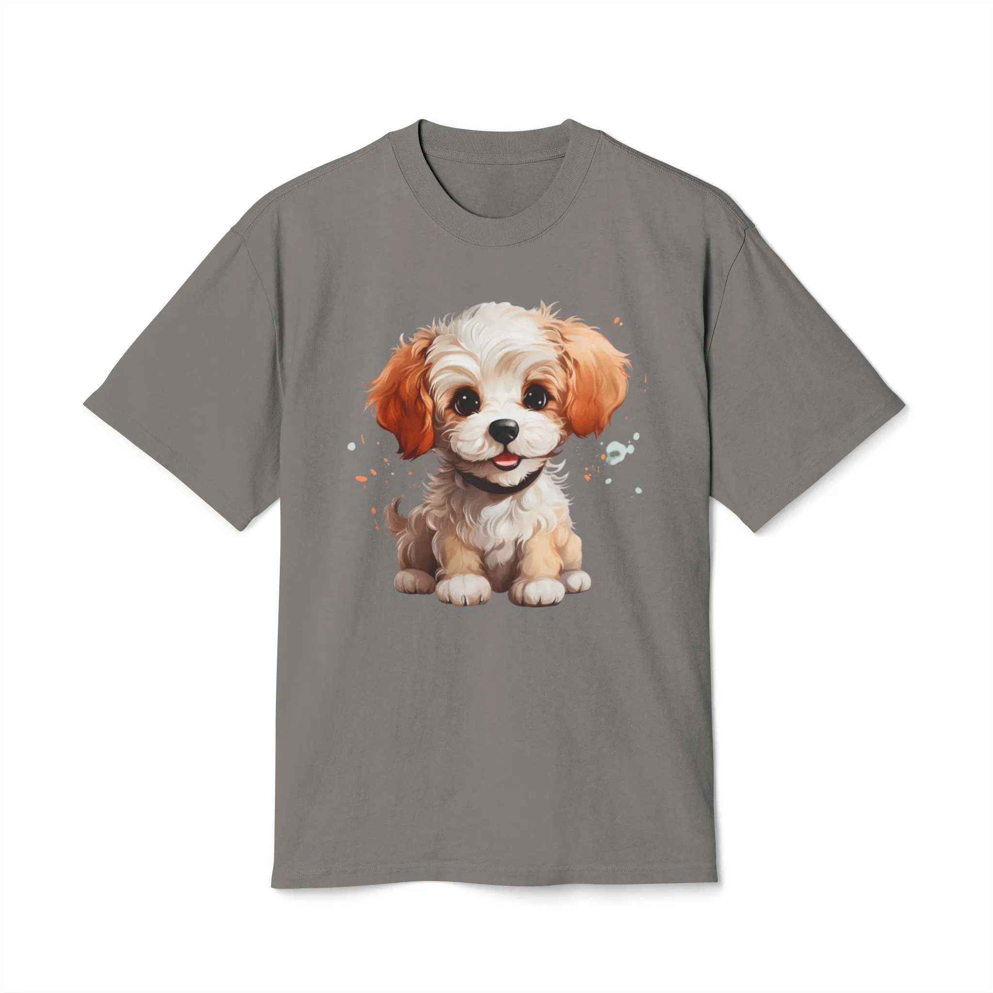 Cute Poodle Unisex Heavy Faded T Shirt