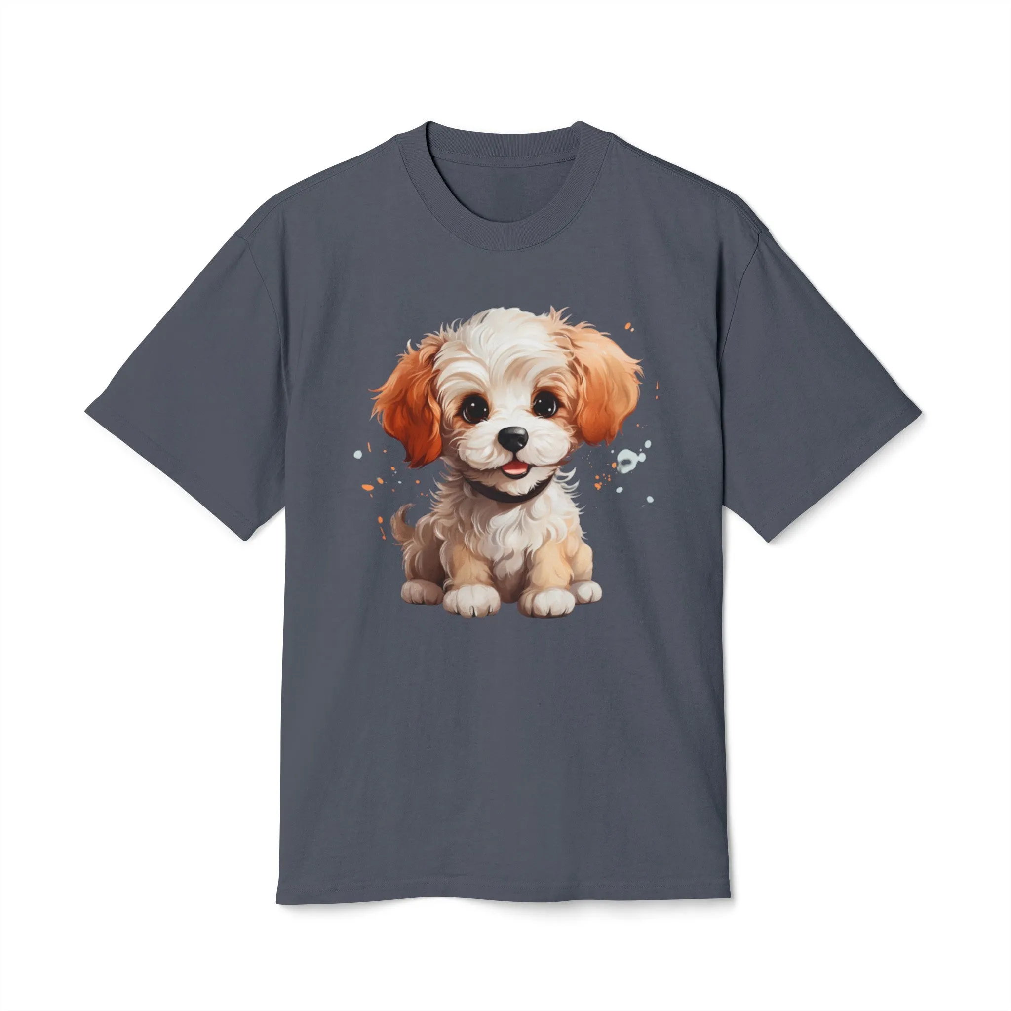 Cute Poodle Unisex Heavy Faded T Shirt