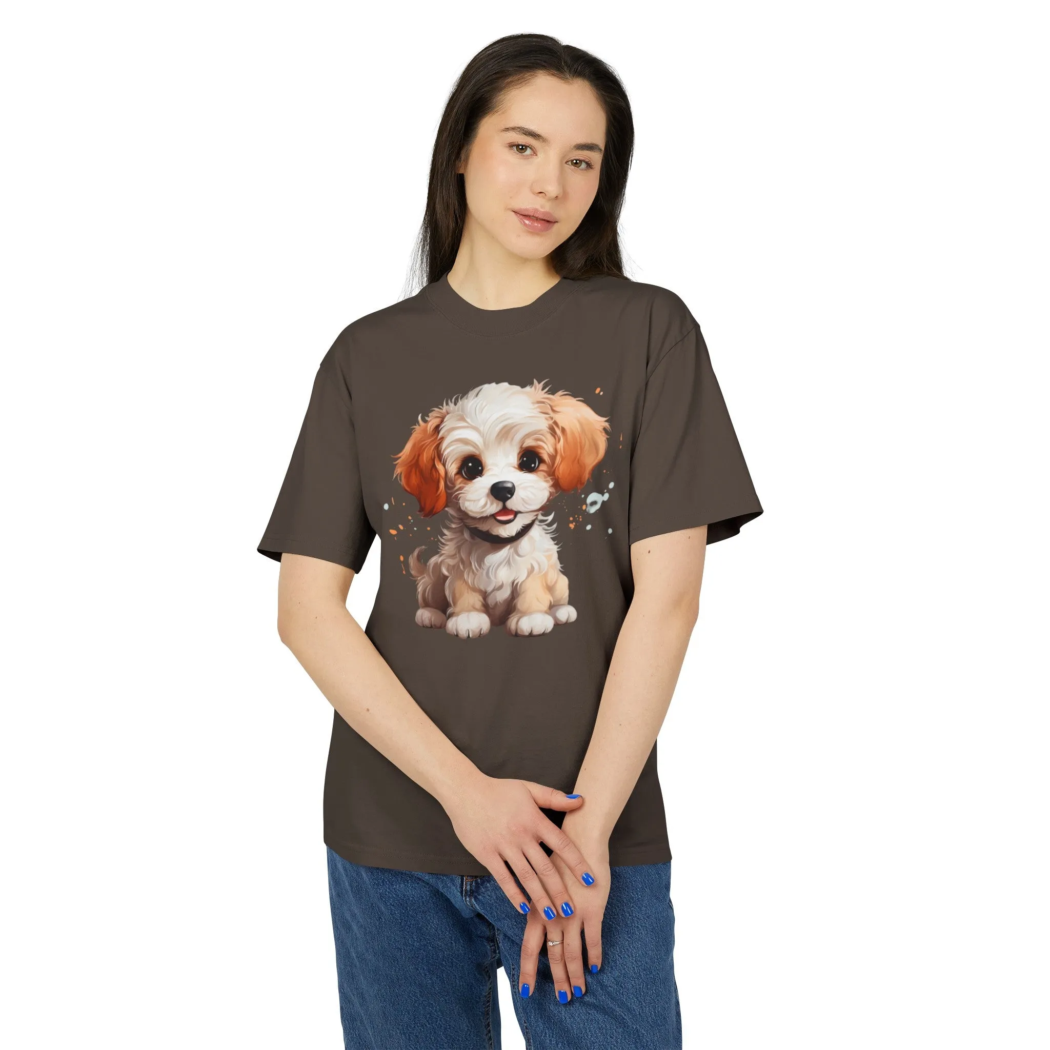 Cute Poodle Unisex Heavy Faded T Shirt