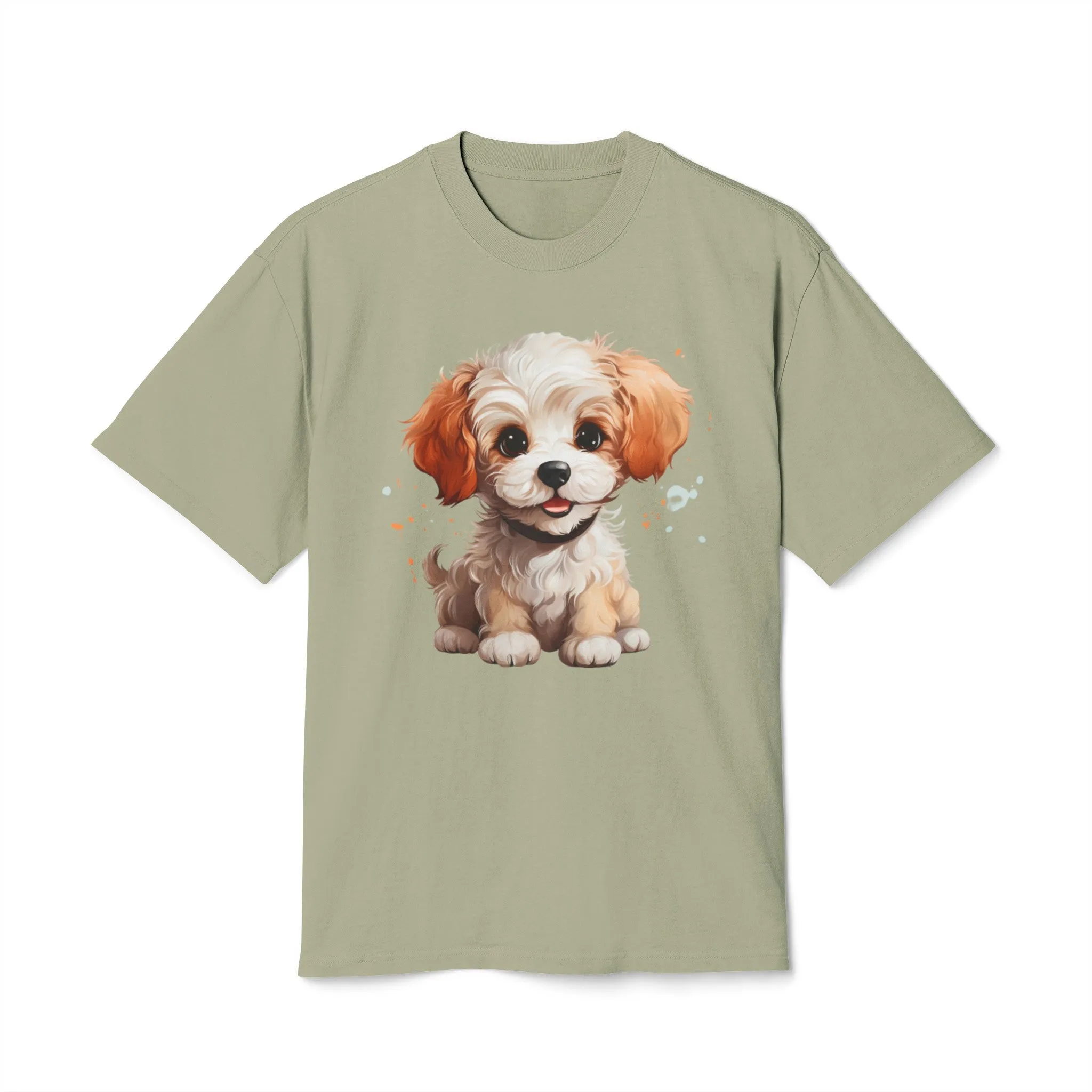 Cute Poodle Unisex Heavy Faded T Shirt
