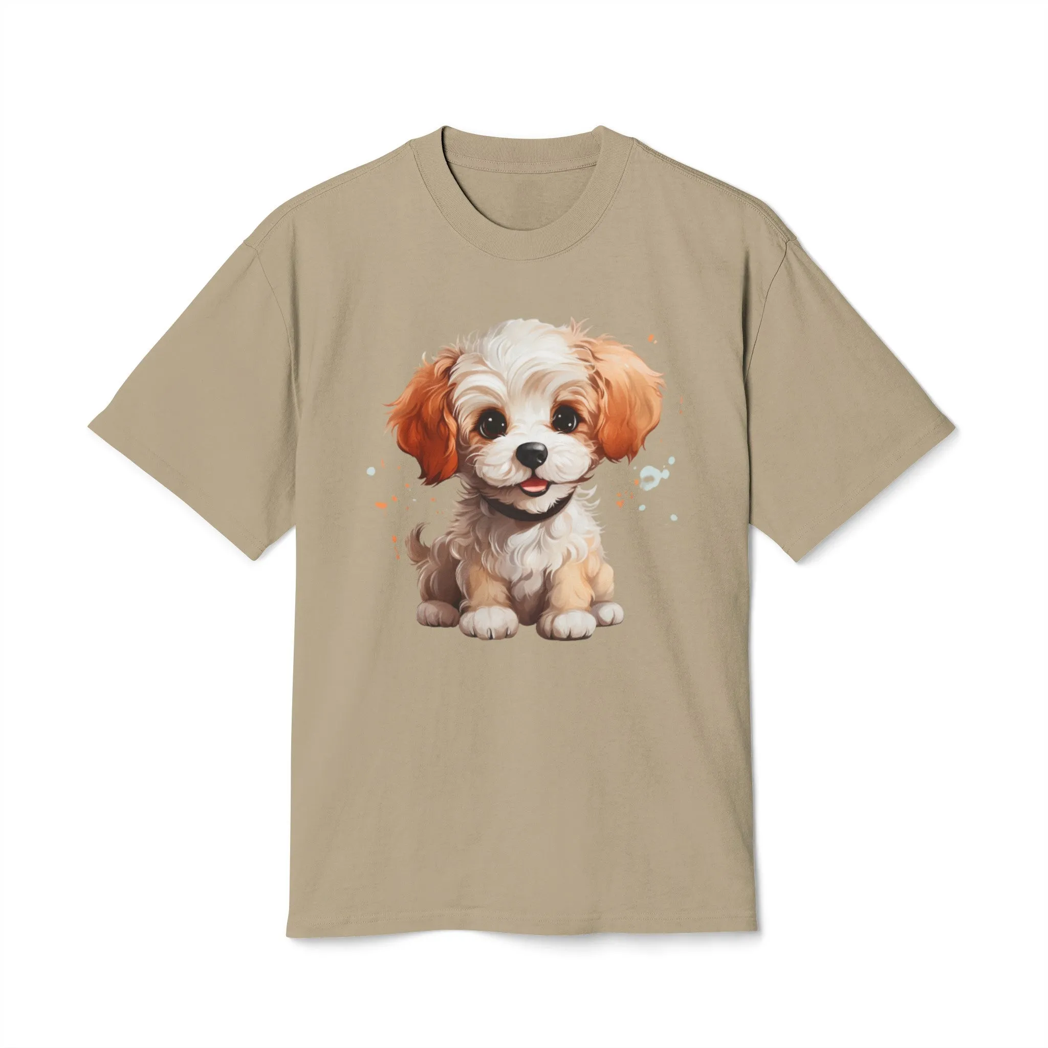 Cute Poodle Unisex Heavy Faded T Shirt
