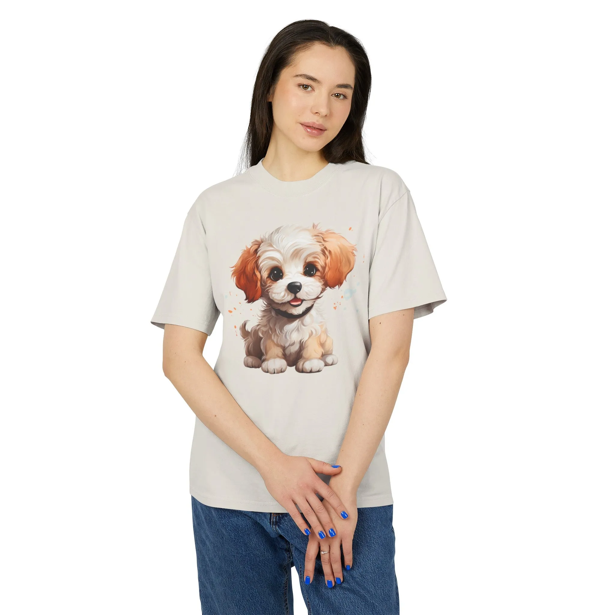 Cute Poodle Unisex Heavy Faded T Shirt