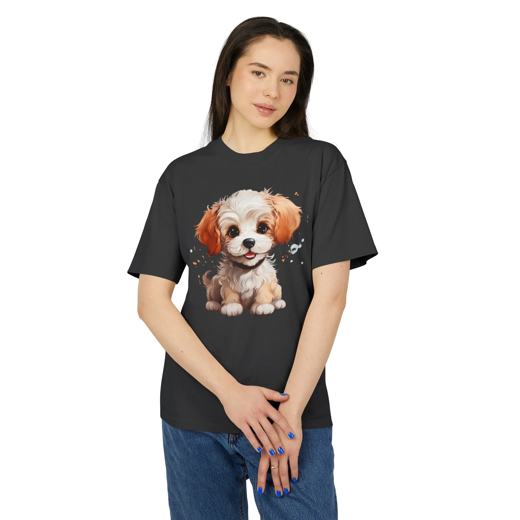Cute Poodle Unisex Heavy Faded T Shirt