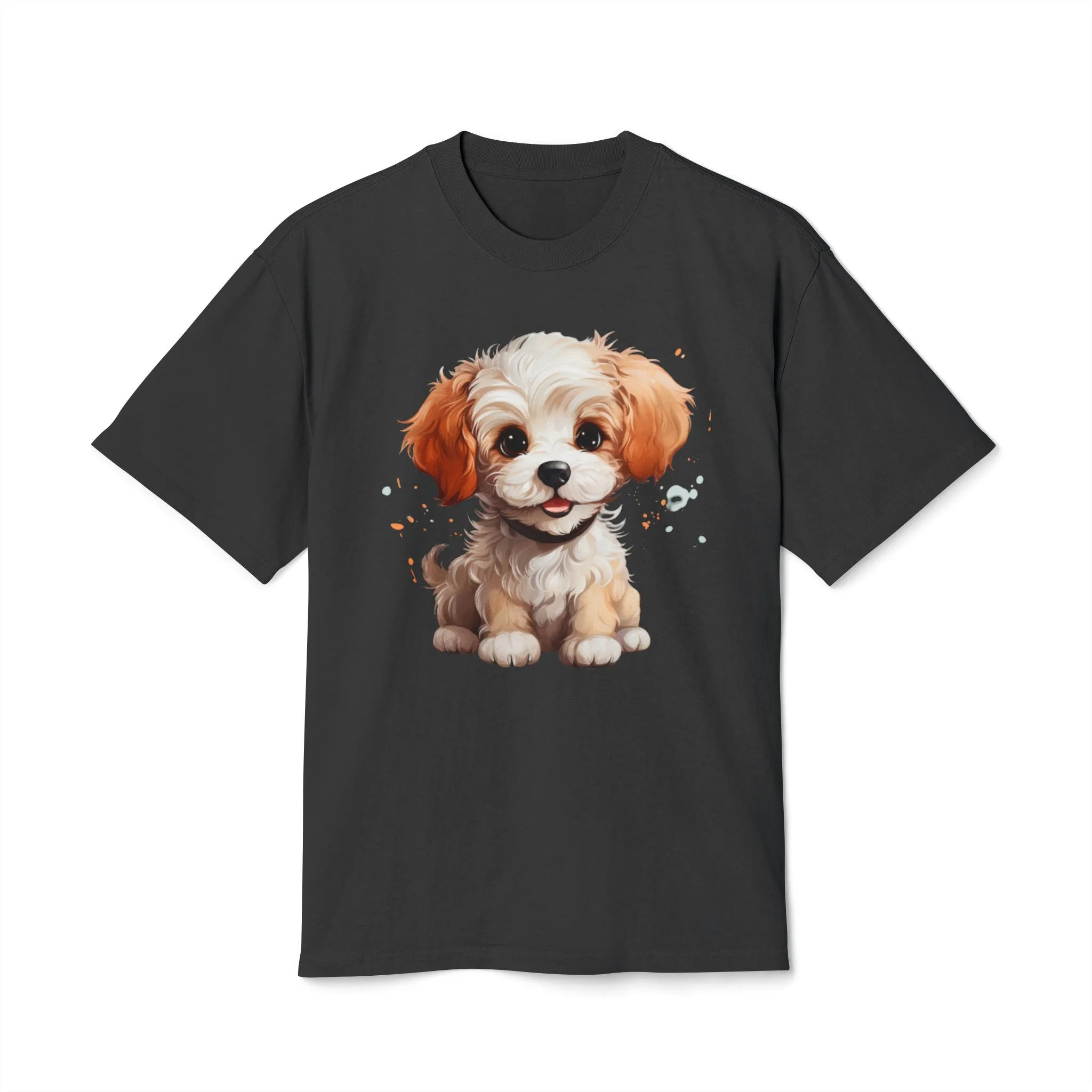 Cute Poodle Unisex Heavy Faded T Shirt